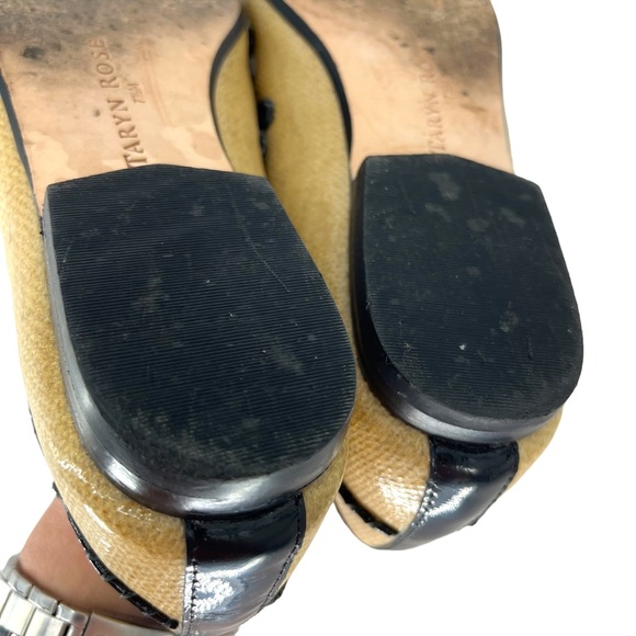 Taryn Rose Bubka Embroidered Coated Canvas Leather Flats Size 7.5 - Picture 11 of 13